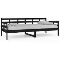 vidaXL Slaapbank massief grenenhout zwart 90x200 cm
