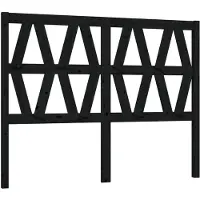 vidaXL Hoofdbord 126x4x100 cm massief grenenhout zwart