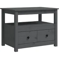 vidaXL Salontafel 71x49x55 cm massief grenenhout grijs