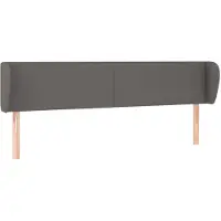 vidaXL Hoofdbord met randen 163x23x78/88 cm kunstleer grijs