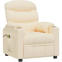 vidaXL Massagestoel stof crèmekleurig