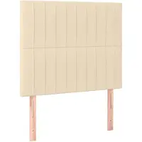 vidaXL Hoofdbord crème 90x5x118/128 cm stof