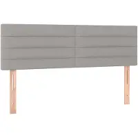 vidaXL Hoofdborden 144x5x78/88 cm stof lichtgrijs