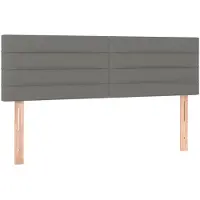 vidaXL Hoofdborden 144x5x78/88 cm stof donkergrijs