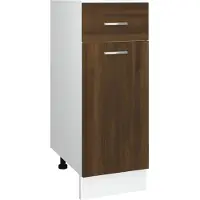 vidaXL Onderkast met lade Lyon 30x46x81,5 cm bewerkt hout bruin eikenkleur