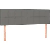 vidaXL Hoofdborden 144x5x78/88 cm stof donkergrijs