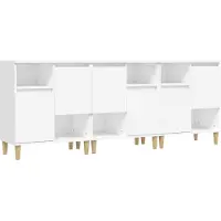 vidaXL Dressoirs 3 st 60x35x70 cm bewerkt hout wit