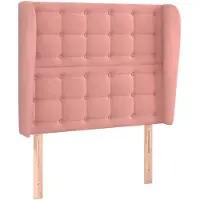 vidaXL Hoofdbord met randen 103x23x118/128 cm fluweel roze