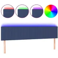 vidaXL Hoofdbord LED 180x5x78/88 cm stof blauw