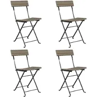 vidaXL Bistrostoelen 4 st inklapbaar poly rattan en staal grijs