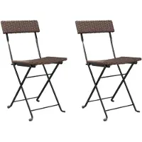 vidaXL Bistrostoelen 2 st inklapbaar poly rattan en staal bruin