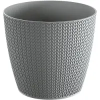 Prosperplast Plantenpot - steengrijs - kunststof - D22 x H19 cm - Plantenpotten