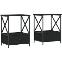 vidaXL Nachtkastjes 2 st 50x41x65 cm bewerkt hout zwart