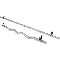 Gorilla Sports Voordeelset halterstangen - lange halter en EZ curl stang (veersluiting)