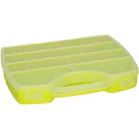 Forte Plastics Plasticforte Opbergkoffertje/opbergdoos/sorteerbox - 13-vaks - kunststof - groen - 25 x 21 x 4 cm - Opbergbox