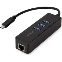 Logilink USB 3.2 Gen 1 (USB 3.0) Adapter [1x USB 3.2 Gen 1 stekker C (USB 3.0) - 1x RJ45-bus, USB 3.2 Gen 1 bus A (USB 3.0)] USB-C 3-Port Hub with Gigabit