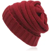 LGT JWLS Rood Grofgebreide Dames Muts