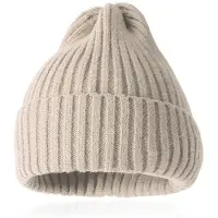 LGT JWLS Grof gebreide Beanie Muts Cappuccino - Ruim model