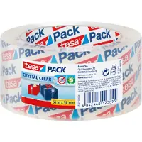 TESA tesapack Crystal Clear - Verpakkingsband - Transparant - UV-bestendig - Stil afrolbaar 66 m x 50 mm