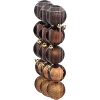 Atmosphera kerstballen - 15x stuks - brons - kunststof - 5 cm