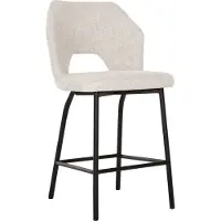 MUST Living Bloom barkruk polyester polaris naturel 54x57x100cm