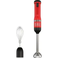Black & Decker Handmixer Keukenstaf Rood, 2-delig, Staafmixer, Rood