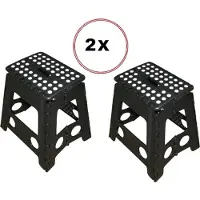 Benson Opvouwbare Kruk 120KG Zwart/Wit - 2 Stuks