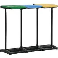 vidaXL Afvalzakstandaards met deksel 240-330 L PP meerkleurig