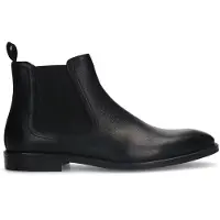Manfield Zwarte leren chelsea boots | Maat 43