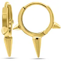 New Bling 9NBSAM-G230323 Gouden oorringen met Studs - 12,8x1,8 Oorringen - 19,6mm Totale Lengte - 14 Karaat - Goud