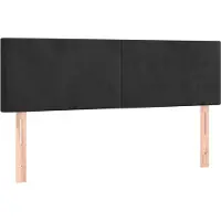 vidaXL Hoofdborden 144x5x78/88 cm fluweel zwart