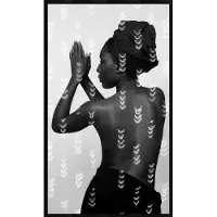 Wandkraft x Essamba Art - Empreintes Two - 70x118 cm - Forex ingelijst in zwarte lijst.