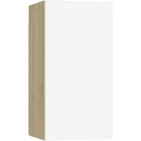 vidaXL Tv-meubel 30,5x30x60 cm bewerkt hout wit en sonoma eikenkleurig