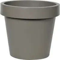Mega Collections Plantenpot/bloempot - kunststof - taupe/bruin - buiten - D20 x H18 cm