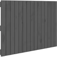 vidaXL Wandhoofdbord 95,5x3x60 cm massief grenenhout grijs