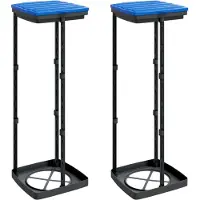vidaXL Vuilniszakhouders 2 st 120 L PP zwart en blauw