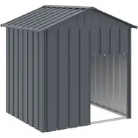 vidaXL Hondenhok met dak 117x103x123 cm gegalvaniseerd staal antraciet