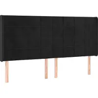 vidaXL Hoofdbord met randen 183x16x118/128 cm fluweel zwart
