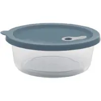 Point-Virgule Ronde glazen voorraaddoos met silicone deksel lichtblauw 880ml