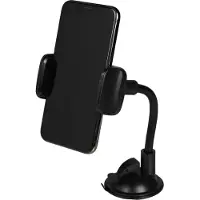 Benson Universele telefoonhouder - zuignap - handsfree - duurzaam ABS - compact - zwart - 6,5 x 24 cm