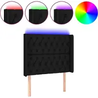 vidaXL Hoofdbord LED 103x16x118/128 cm stof zwart