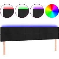 vidaXL Hoofdbord LED 180x5x78/88 cm fluweel zwart