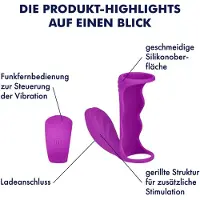 EIS Veelzijdige penisring, Ø 31-61 mm, waterdicht (IPX7), oplaadbaar