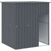 vidaXL Hondenhok met dak 165x153x181 cm gegalvaniseerd staal antraciet