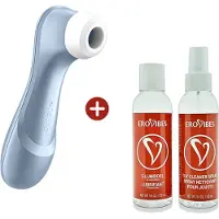 Satisfyer Pro 2 Luchtdruk Vibrator Blauw Voordeelpakket