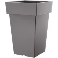 Prosperplast Bloempot Hoog Vierkant Lofly Square 30x30x44cm STEENGRIJS
