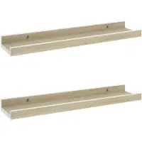vidaXL Wandschappen 2 st 40x9x3 cm wit sonoma eikenkleurig