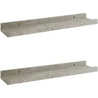 vidaXL Wandschappen 2 st 40x9x3 cm betongrijs
