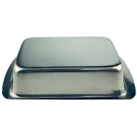 Excellent houseware Botervloot - RVS - Met deksel - Botervlootje - Boterschaal - Serveergerei - Keuken