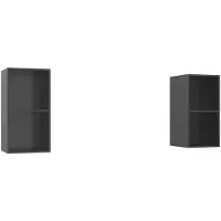 vidaXL Tv-wandmeubelen 2 st bewerkt hout hoogglans grijs